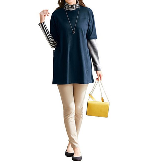 LAVIENNE（ラヴィエンヌ）の「【３色組】魔法の細見せ！ゆったりチュニック（チュニック）」｜詳細画像