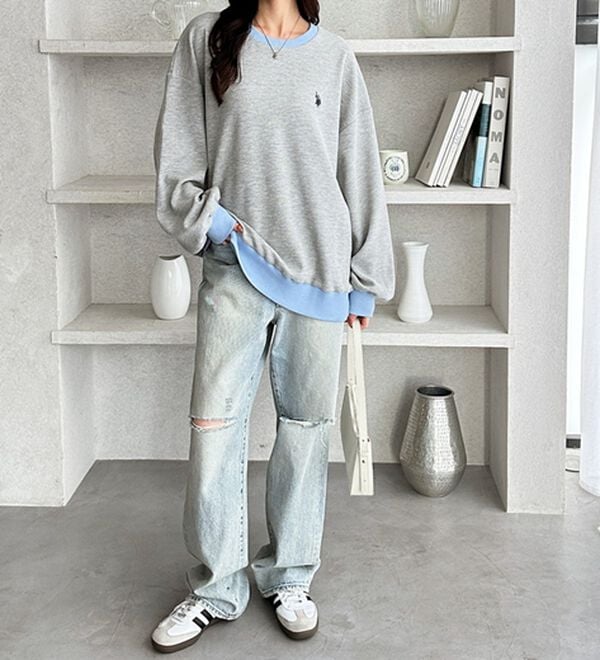 GeeRA（ジーラ）の「【U.S.POLOASSN】オーバーサイズワッフルスウェット（カットソー）」｜詳細画像