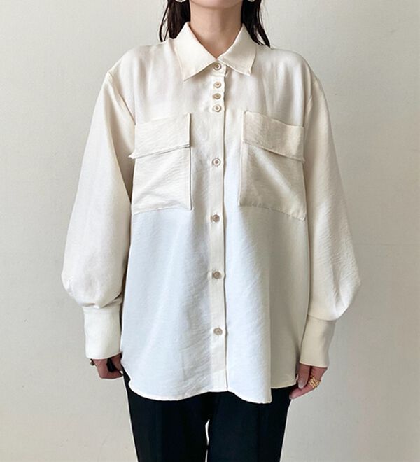 BELLUNA（ベルーナ）の「【低身長さん向け】ポケットデザインゆったりシャツ（シャツ）」｜詳細画像