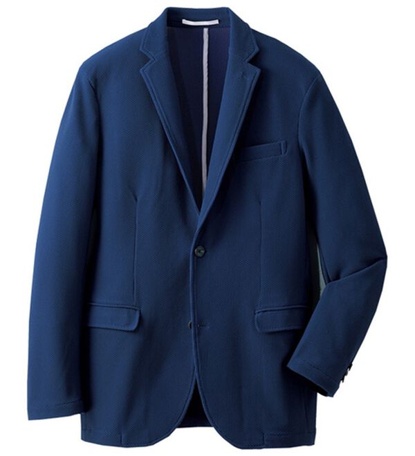 「＜ダンロップ・リファインド＞アクティブテーラードカーディガン（メンズカーディガン）」｜ブルー