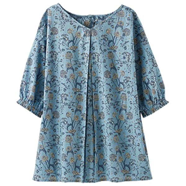 BELLUNA（ベルーナ）の「綿１００％花柄２ｗａｙブラウス（ブラウス）」｜詳細画像