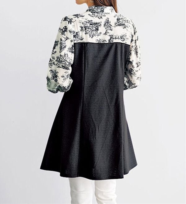 BELLUNA（ベルーナ）の「リボン付ブラウス切替チュニックワンピース（チュニック）」｜詳細画像