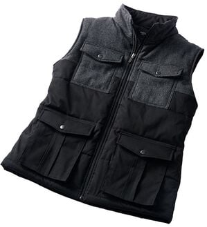 「＜ＩＮＥＤ　ＨＯＭＭＥ＞ツイード調使い中わたベスト（メンズベスト）」｜詳細画像