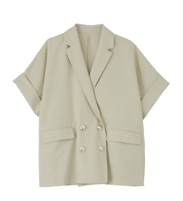 RANAN（ラナン）の「【新色追加】麻調ダブルボタンハーフスリーブジャケット（テーラードジャケット）」｜詳細画像