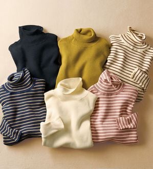 BELLUNA（ベルーナ）の「ハピネスコットン１００％&times;吸湿発熱リブタートルニット＜＆ｃｏｃｏｃｈｉ＞（ニット・セーター）」｜詳細画像