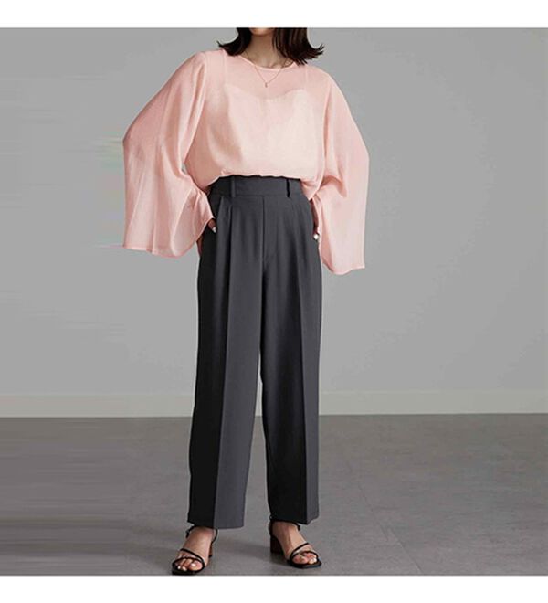 RANAN（ラナン）の「フレア袖スリットシアーブラウス（ブラウス）」｜詳細画像