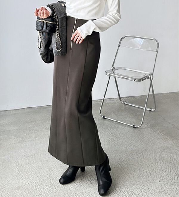 GeeRA（ジーラ）の「ＯＮ／ＯＦＦ使える！フロントファスナースカート（ロングスカート）」｜詳細画像