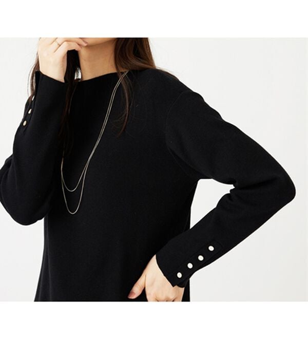 BELLUNA（ベルーナ）の「もちもち袖ボタンニットプルオーバー（ニット・セーター）」｜詳細画像