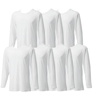 「＜グンゼ＞爽快ドライ（Ｒ）インナー１週間パック（メンズ肌着・インナーウェア）」｜ホワイト長袖丸首7枚組