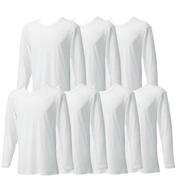 「＜グンゼ＞爽快ドライ（Ｒ）インナー１週間パック（メンズ肌着・インナーウェア）」｜ホワイト長袖丸首7枚組