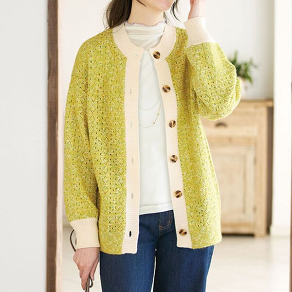 BELLUNA（ベルーナ）の「メランジニットゆったりカーディガン（ニットカーディガン）」｜詳細画像