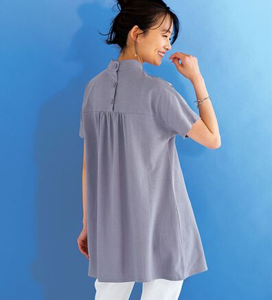 BELLUNA（ベルーナ）の「ヒンヤリ！かのこ素材後ろボタンチュニック（チュニック）」