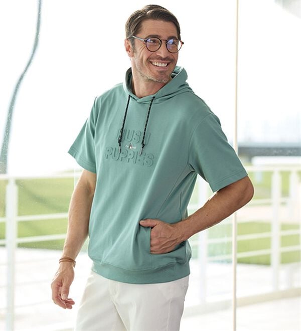 「ハッシュパピー　ロゴパーカーＴシャツ（メンズパーカー）」｜詳細画像