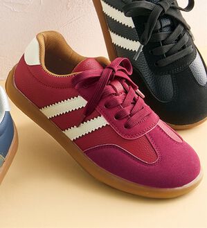 BELLUNA（ベルーナ）の「ゆったりオブリークお洒落スニーカー（スニーカー）」｜ワイン
