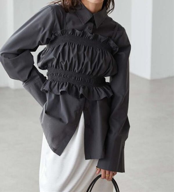 RANAN（ラナン）の「ビスチェ&times;レギュラーカラーシャツ（シャツ）」｜詳細画像