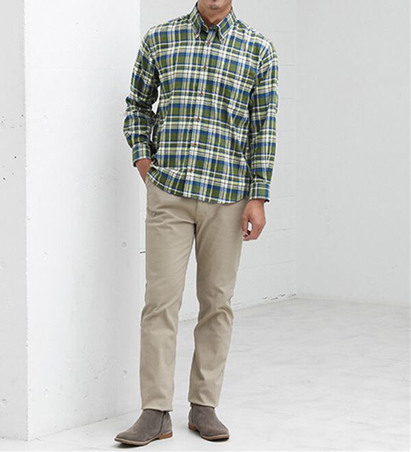 「＜バイロフト（Ｒ）＞カシミヤタッチネルシャツ（メンズシャツ）」｜詳細画像