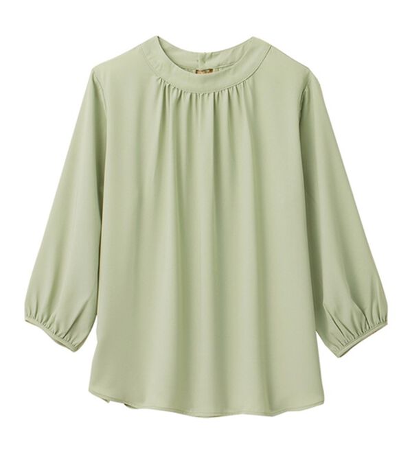 Viola e Viola（ヴィオラ エ ヴィオラ）の「【多機能付】ふんわり袖プチハイギャザーブラウス（ブラウス）」｜詳細画像