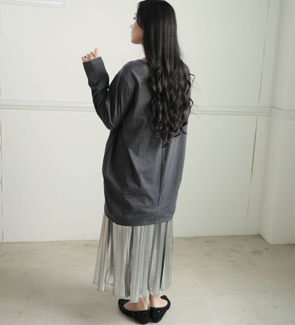 A HAPPY MARILYN（アハッピーマリリン）の「【Ｍ～８Ｌ】長袖・七分袖・半袖 コクーン シルエット チュニック（チュニック）」｜詳細画像