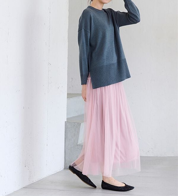 RANAN（ラナン）の「ふわっと可愛いフリルギャザーチュールスカート（ロングスカート）」｜詳細画像