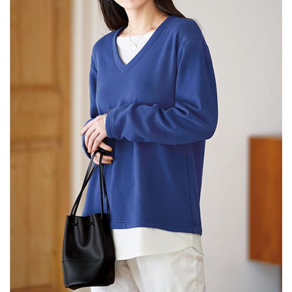 BELLUNA（ベルーナ）の「まるで着る毛布！裏ファー重ね着風チュニック（チュニック）」｜詳細画像