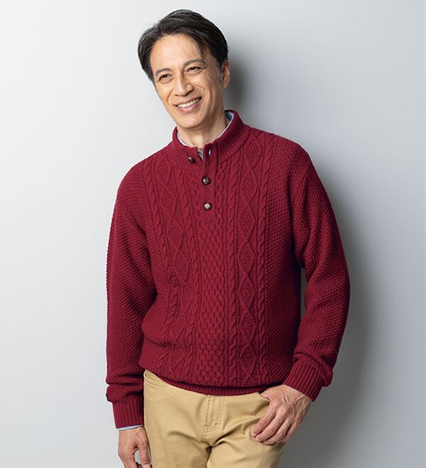 「＜キンロック　アンダーソン＞英国羊毛セーター　スタンド衿（メンズニット・セーター）」｜詳細画像