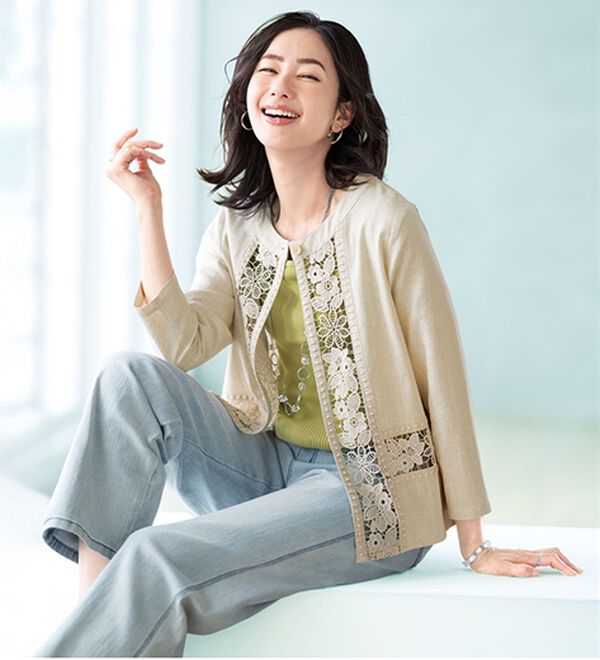 ルフラン（ルフラン）の「上品レース麻入りジャケット（その他ジャケット）」｜詳細画像