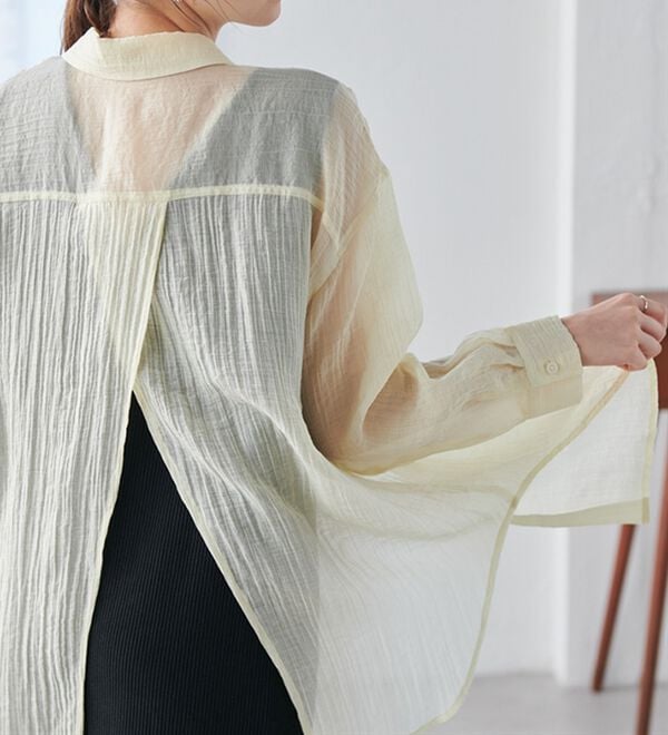 RANAN（ラナン）の「バックスリットシアーシャツ（シャツ）」｜詳細画像