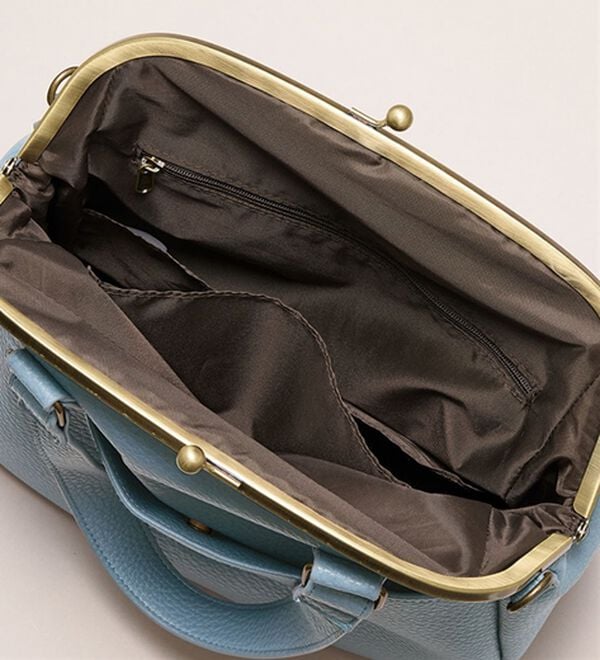 BELLUNA（ベルーナ）の「がばっと開く！がま口２ウェイ手提げ（ハンドバッグ）」｜詳細画像