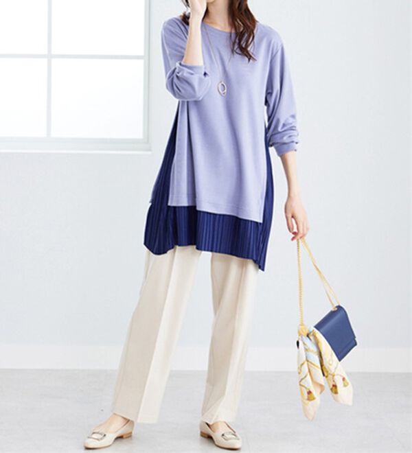 BELLUNA（ベルーナ）の「裾プリーツ切替チュニック（チュニック）」｜詳細画像