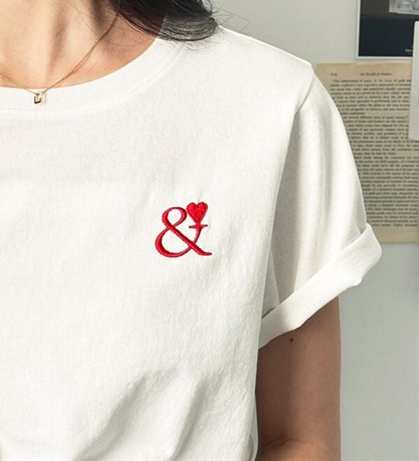 GeeRA（ジーラ）の「アンドハート刺しゅうＴシャツ（Tシャツ）」｜詳細画像