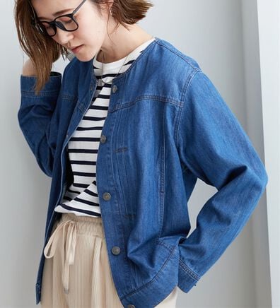 BELLUNA（ベルーナ）の「やわらかデニム素材ノーカラージャケット（その他ジャケット）」