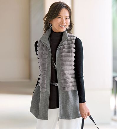 BELLUNA（ベルーナ）の「エコファー切替デザインベスト（ベスト）」