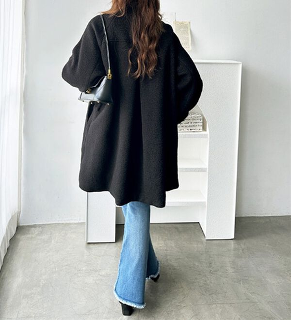 GeeRA（ジーラ）の「リングウールライクスタンドカラーコート（ハーフコート）」｜詳細画像