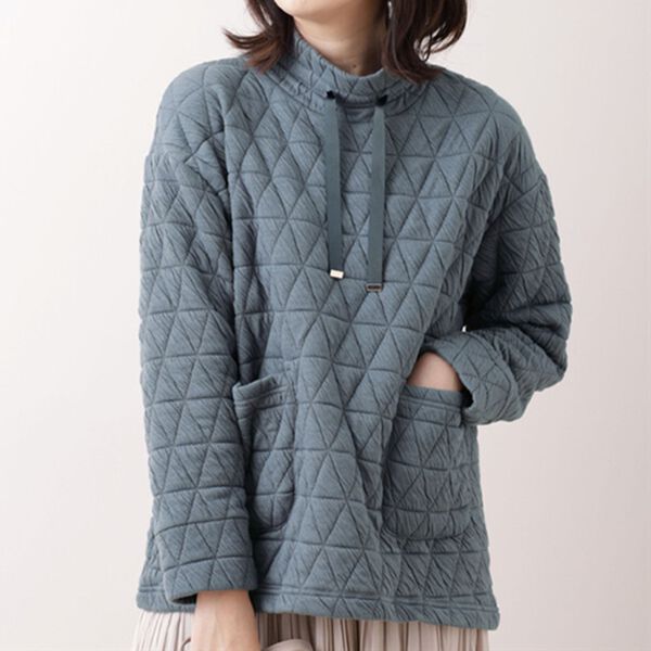 BELLUNA（ベルーナ）の「カットキルト素材チュニック（チュニック）」｜ブルーグレー