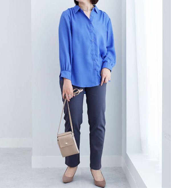 BELLUNA（ベルーナ）の「エアリーツイル素材シャツチュニック（シャツ）」｜詳細画像