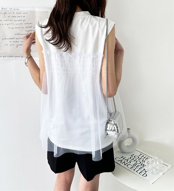 GeeRA（ジーラ）の「チュールドッキングＴ（カットソー）」｜詳細画像