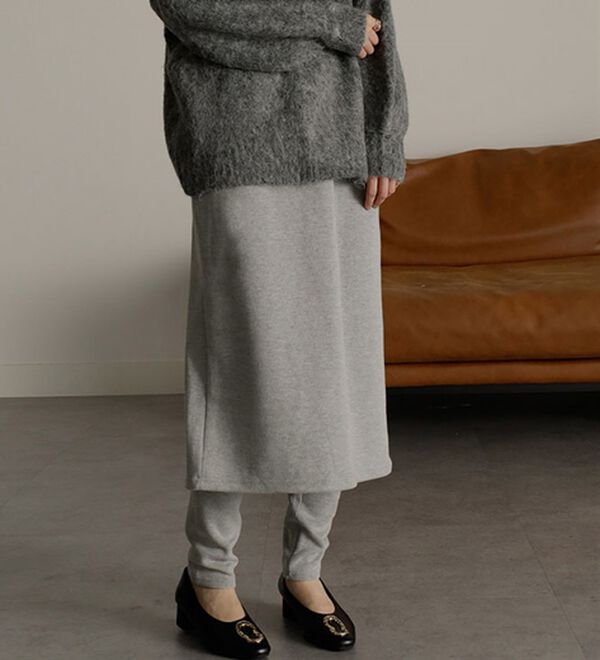 RANAN（ラナン）の「レイヤードニットソースカートパンツ（フルレングスパンツ）」｜詳細画像
