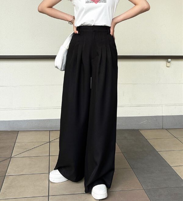 GeeRA（ジーラ）の「３タックワイドパンツ（フルレングスパンツ）」｜詳細画像