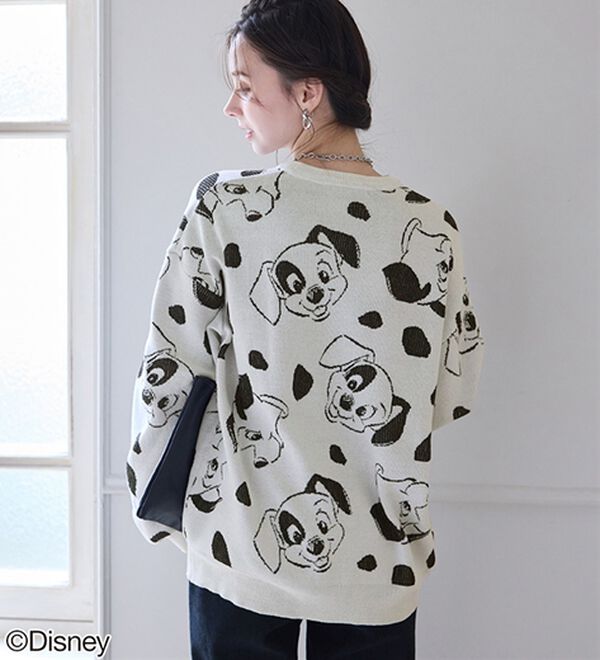 BELLUNA（ベルーナ）の「＜Ｄｉｓｎｅｙ＞【１０１匹ワンちゃん】総柄ジャカードゆったりセーター（ニット・セーター）」｜詳細画像