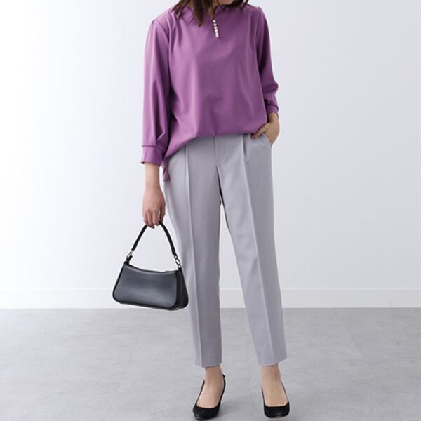 BELLUNA（ベルーナ）の「カットジョーゼット素材パール使いブラウス（ブラウス）」｜詳細画像