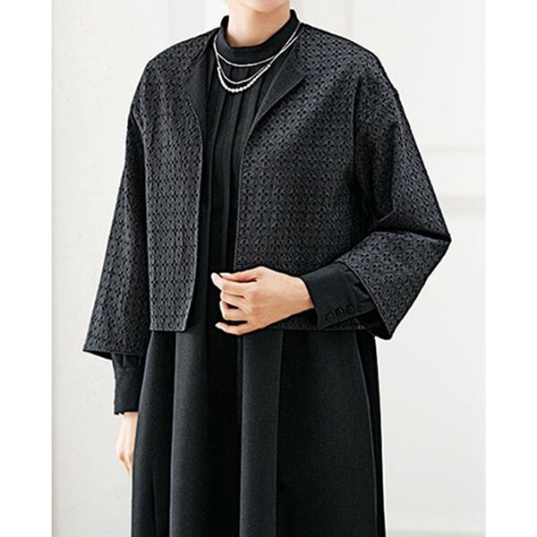 BELLUNA（ベルーナ）の「リバーシブルジャケットワンピースアンサンブル（ワンピースセットスーツ）」｜詳細画像