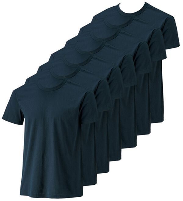 「【７枚組】＜コムルヴァン・オム＞高品質なサスティナブル綿１００％インナー（メンズ肌着・インナーウェア）」｜ネイビー7枚組 半袖丸首