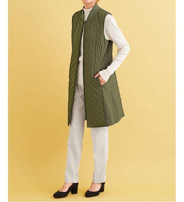 BELLUNA（ベルーナ）の「着ぶくれしらずのＭＡ－１ロングベスト（ベスト）」｜詳細画像