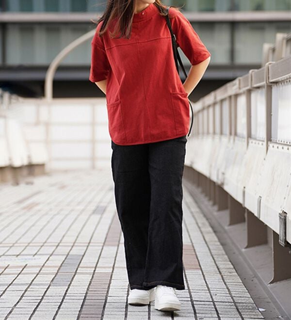 BELLUNA（ベルーナ）の「抗菌防臭綿１００％切替デザインプルオーバー（カットソー）」｜詳細画像