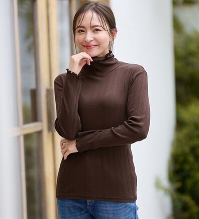 LAVIENNE（ラヴィエンヌ）の「着回し力抜群！綿１００％あったかリブインナー（肌着・インナーウェア）」