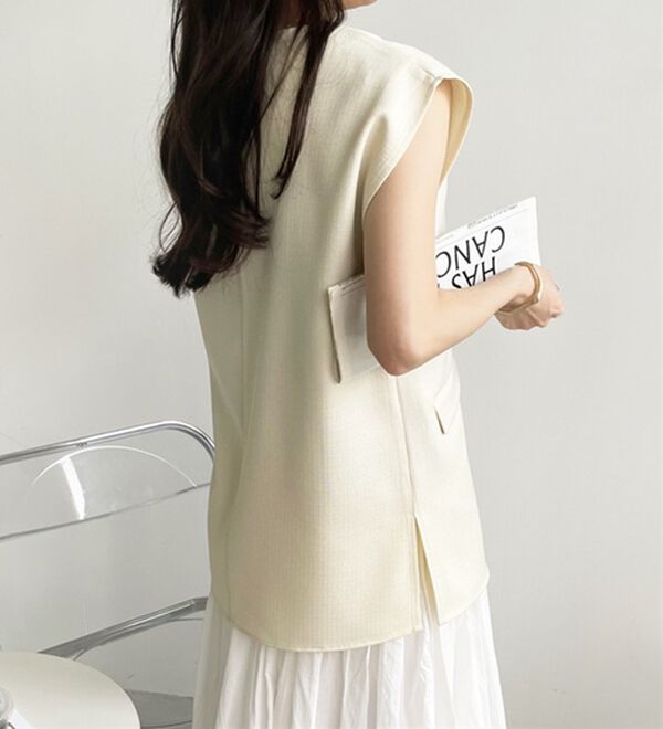 GeeRA（ジーラ）の「リネンライクスラブプルオーバーベスト（ベスト）」｜詳細画像