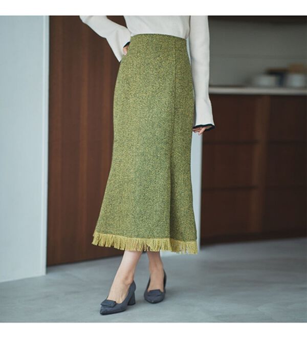 RANAN（ラナン）の「フリンジツイードマーメイドスカート（ロングスカート）」｜詳細画像