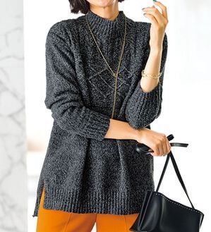 BELLUNA（ベルーナ）の「ミックス調ケーブルニットプルオーバー（ニット・セーター）」｜詳細画像