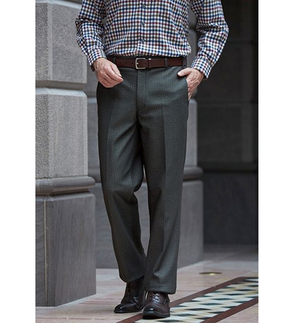 「【３本組】裏フリース暖かシャーリングスラックス（メンズフルレングスパンツ）」｜詳細画像