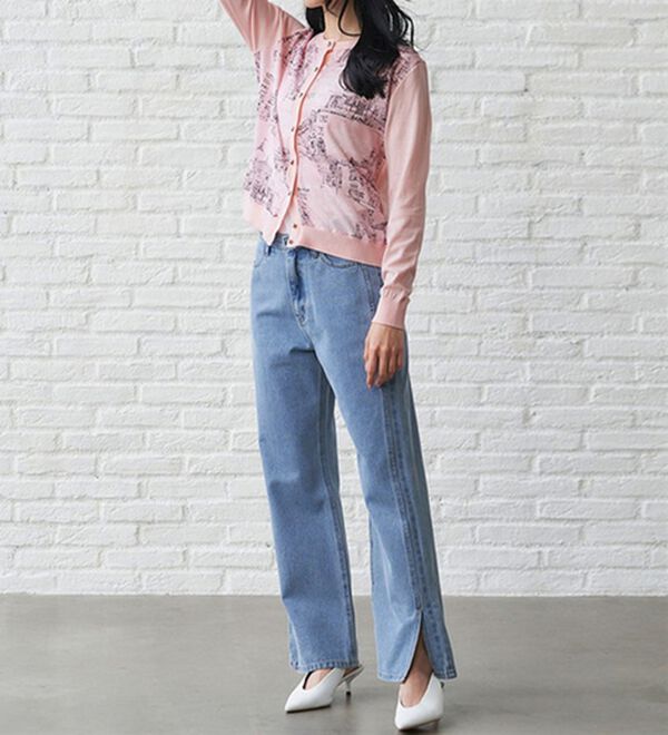 RANAN（ラナン）の「スカーフプリントニットカーディガン（ニットカーディガン）」｜詳細画像